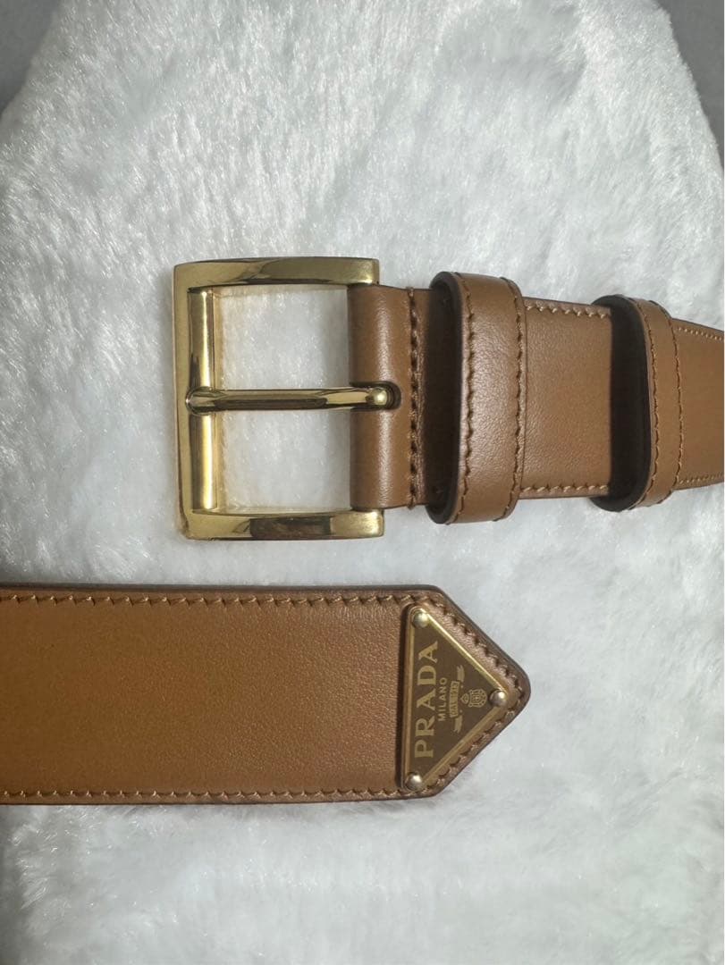 新品未使用品 PRADA レザーベルト キャメル