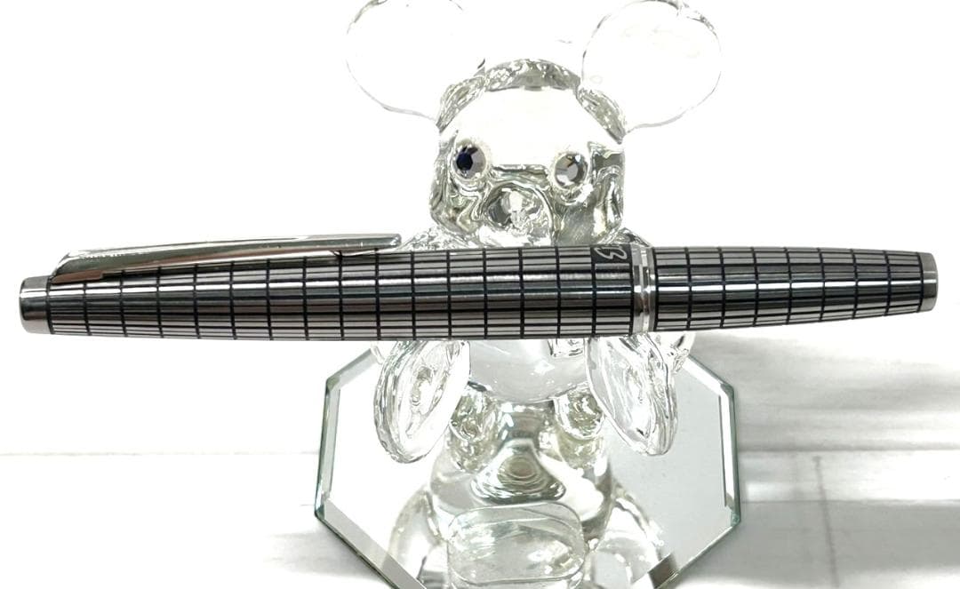 パイロット 万年筆 エリート シルバー格子 H675 18K F レア U128