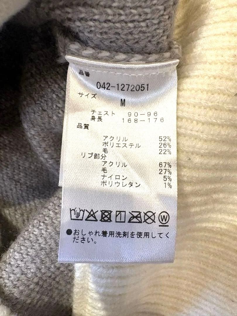 ◼️St ANDREWS ◼️ロゴニットブルゾンM 白グレー美品