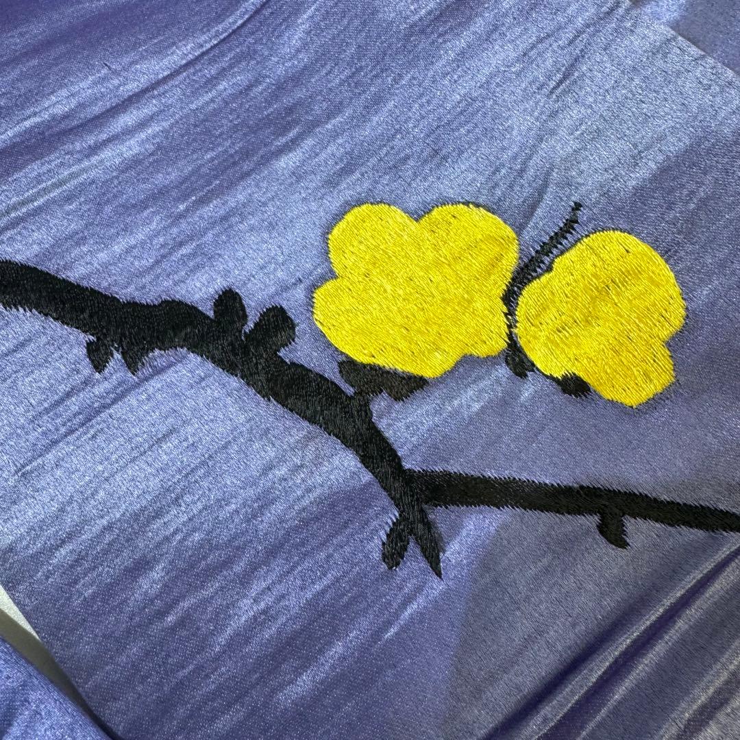 H*N様 雀　スズメ　アンティーク　名古屋帯　刺繍帯　紫　パープル　梅