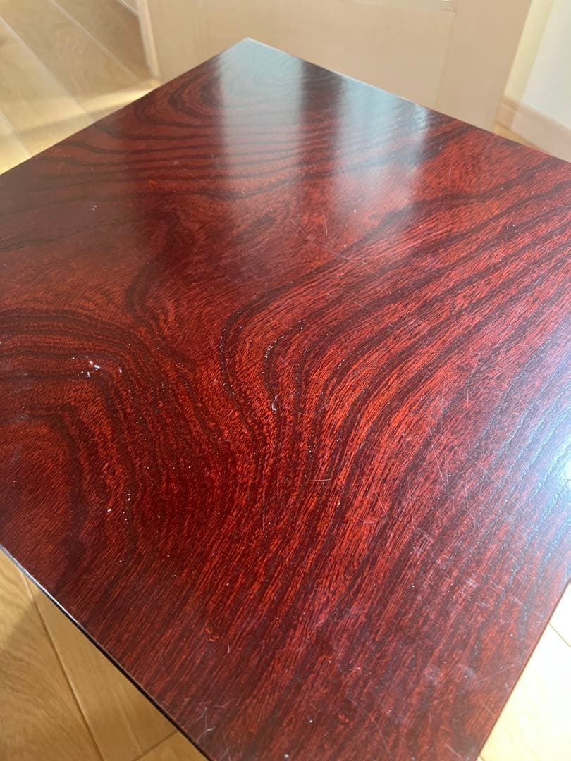 ダークブラウン 木製 無垢板　テーブル　チェアー　近鉄百貨店家具