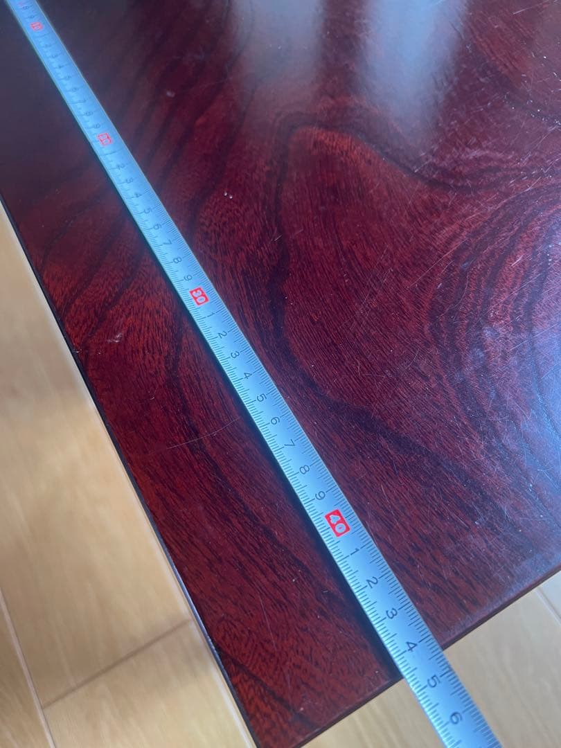 ダークブラウン 木製 無垢板　テーブル　チェアー　近鉄百貨店家具