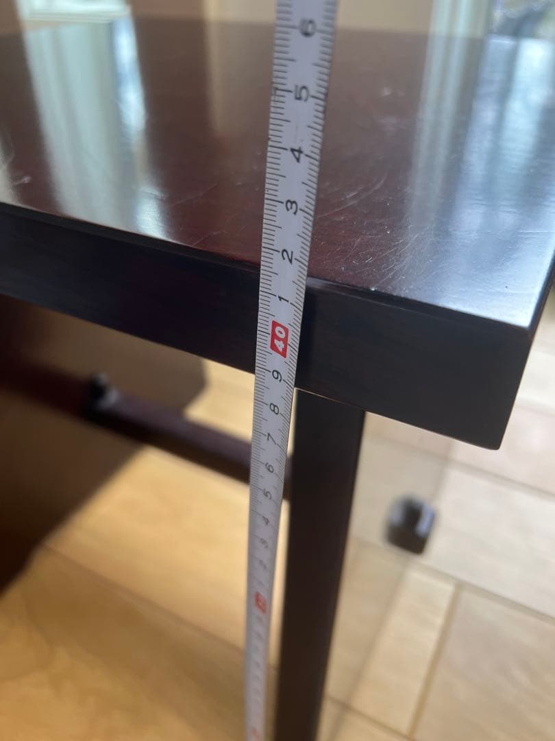 ダークブラウン 木製 無垢板　テーブル　チェアー　近鉄百貨店家具