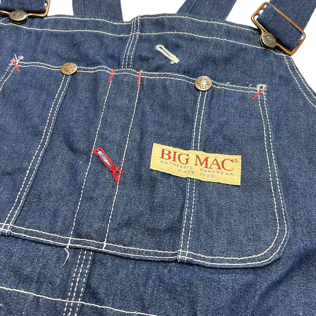◾️濃紺 美品◾️80s◾️ビッグマック◾️ローバック◾️オーバーオール◾️デニム◾️