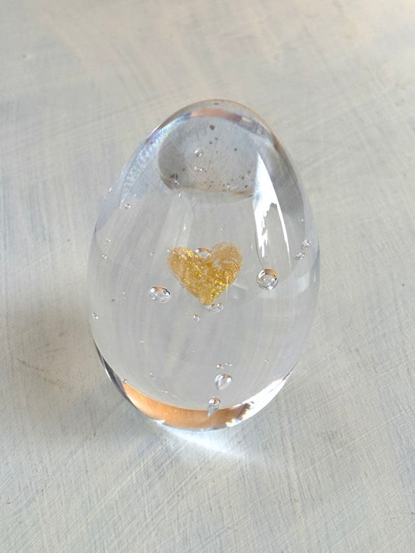 ガラス作家　イイノナホさんペーパーウエイト  Heart