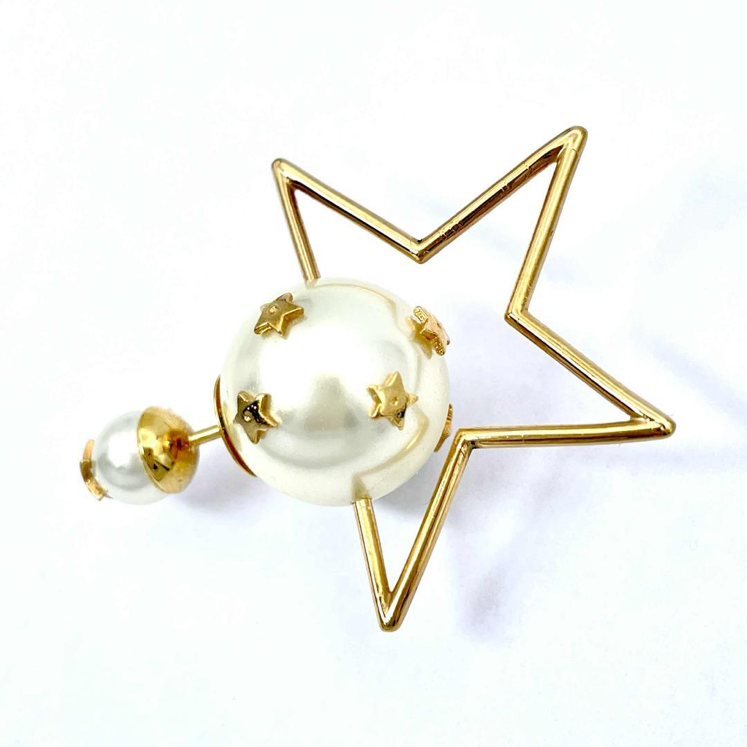 訳あり クリスチャンディオール フェイクパール スター トライバル ピアス GP