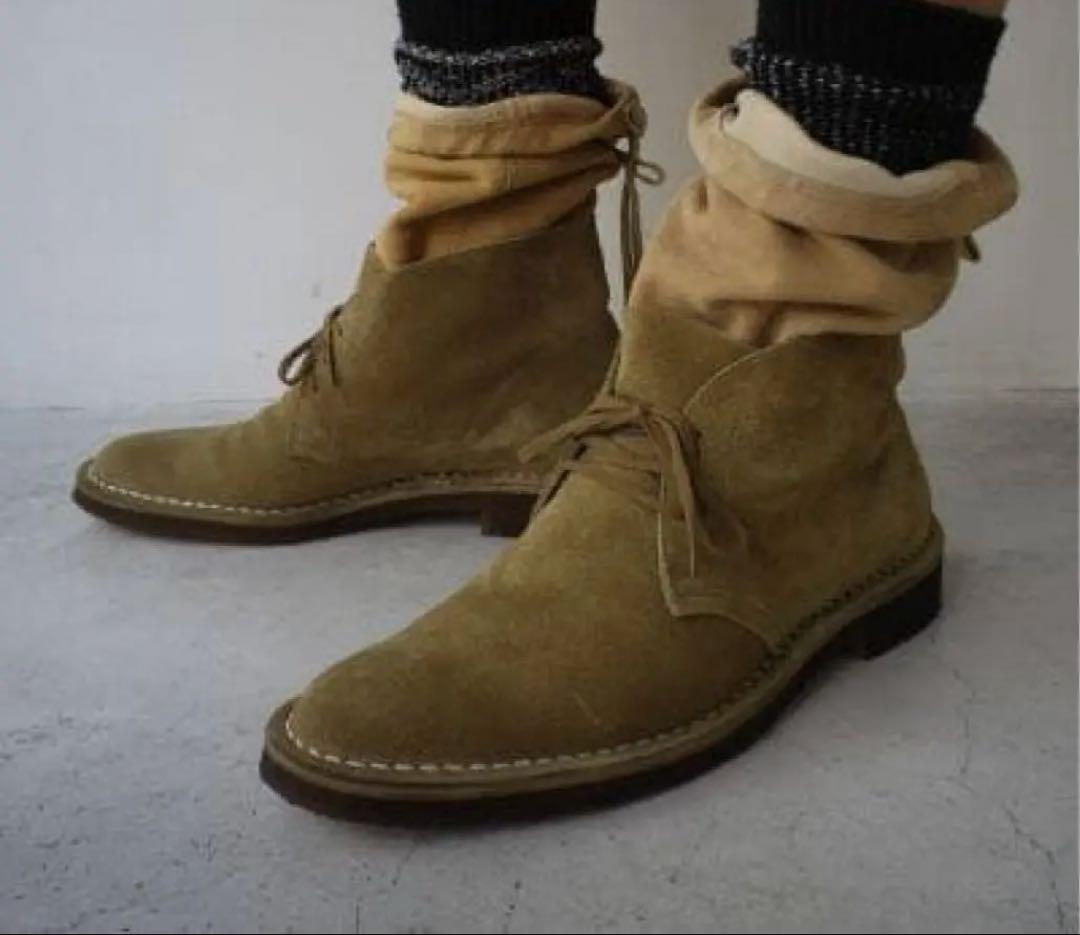 ミハラヤスヒロ名作 スウェードレザー レイヤード デザートブーツ クレープソール