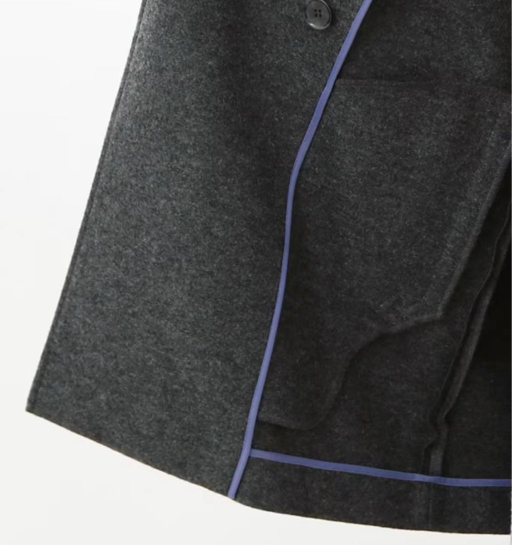 Reflect ウール混メルトンライクピーコート 7号チャコールグレー【未使用】