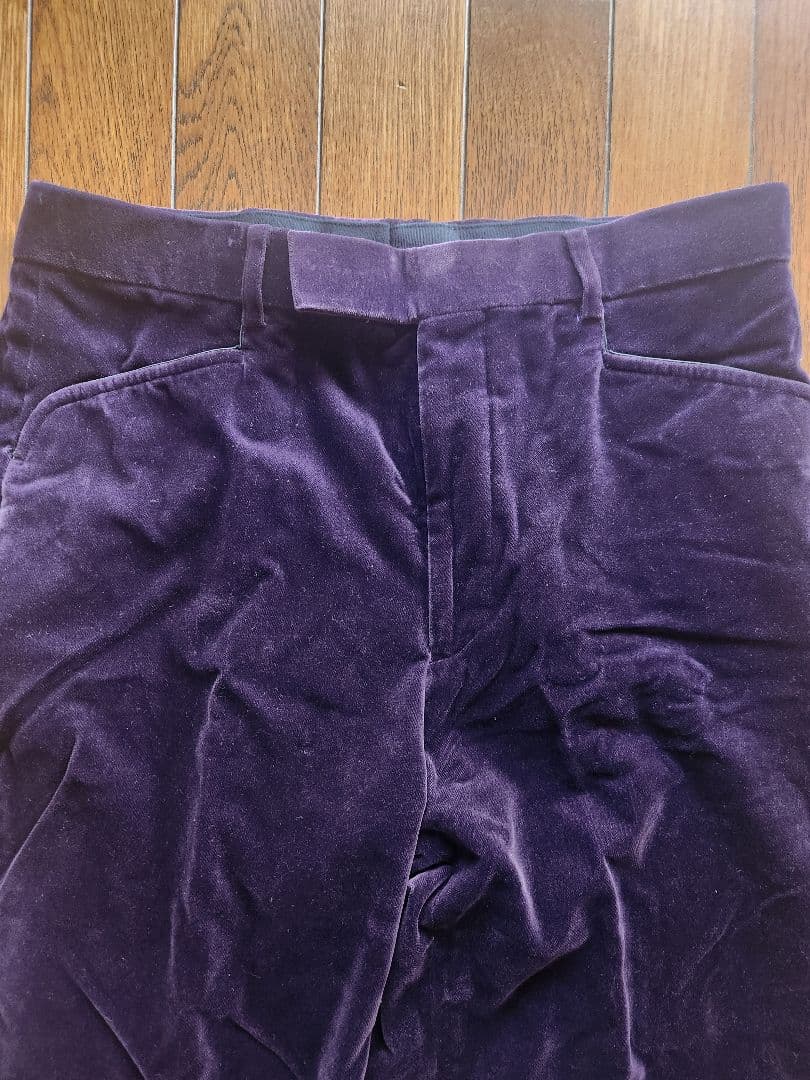 LITTLE BIG　 パープルベルベットダブルブレストスーツ　サイズ44日本製