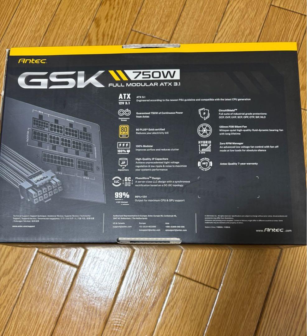 ANTEC 電源 GSK750 ATX3.1 80PLUS GOLD 750W