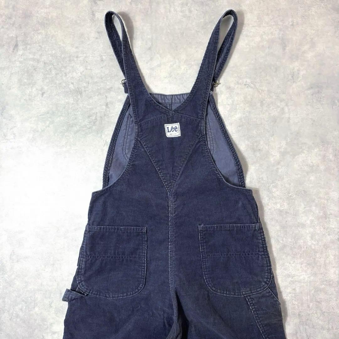 【美品】 USA製 70s Lee オーバーオール コーデュロイ ネイビー