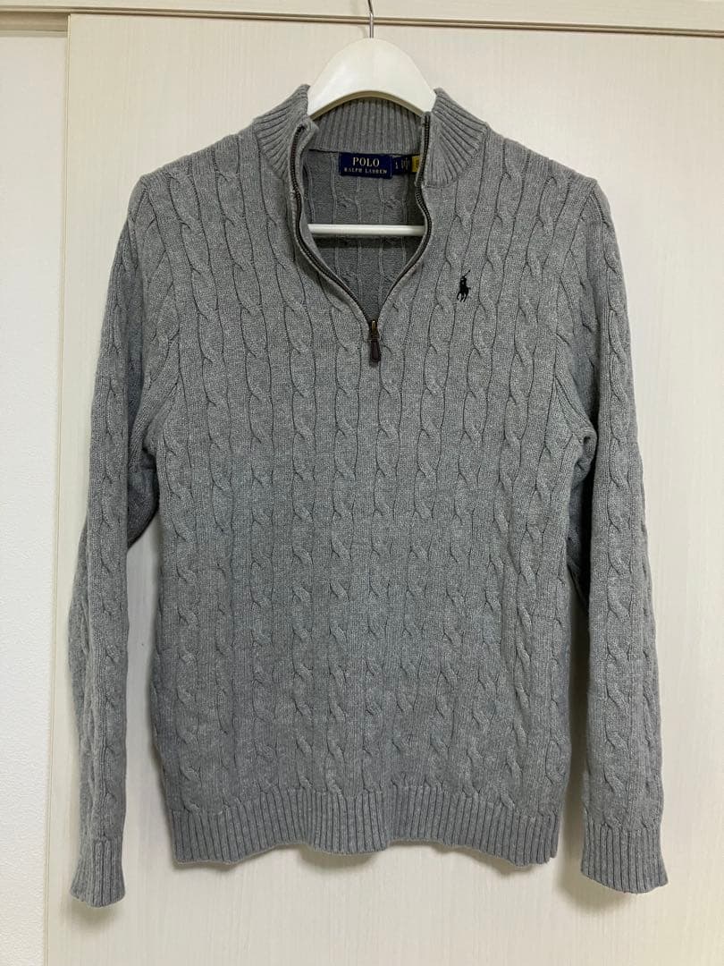 Ralph Lauren ラルフローレン　ケーブルニット　ハーフジップアップ