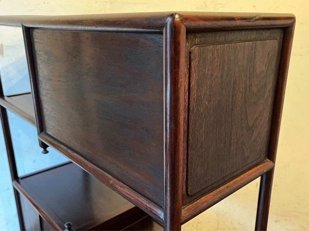 紫檀 違い棚 飾り棚 インテリア アンティーク 小ぶり