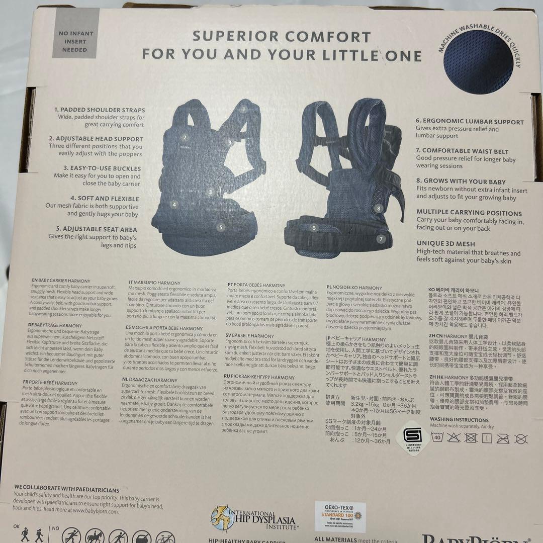 ベビービョルン HARMONY ネイビーブルー箱付き抱っこ紐　エアーメッシュ