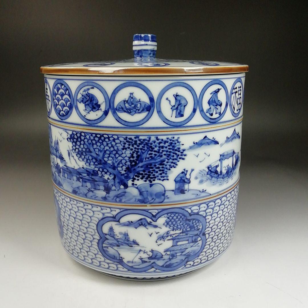 Ｗ７２　水指　『祥瑞写　青華』『平安　高野昭阿弥 造』　共箱　茶道具