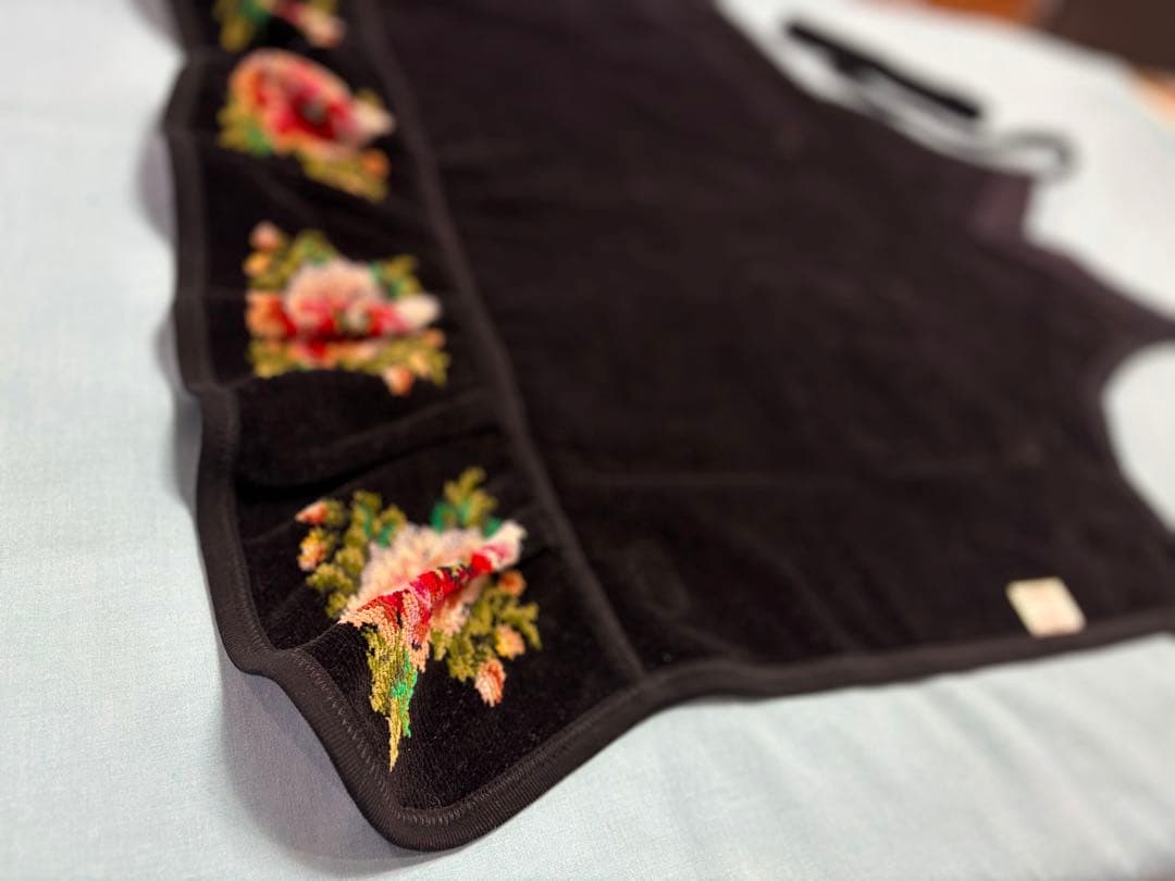 FEILER フェイラー シュニール織 ムーンライトフラワー エプロン ブラック