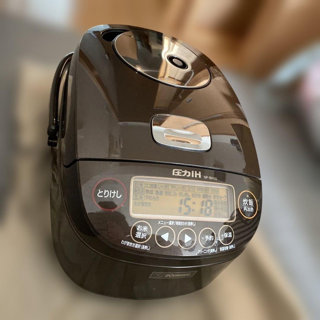 美品　象印炊飯器 5.5合 ブラウン NP-BH10-TA しゃもじ付