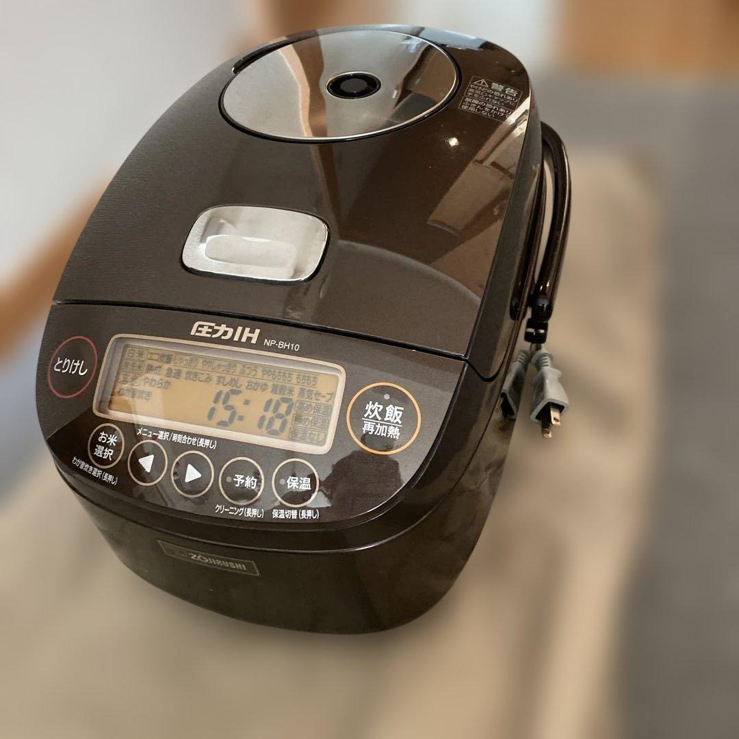 美品　象印炊飯器 5.5合 ブラウン NP-BH10-TA しゃもじ付