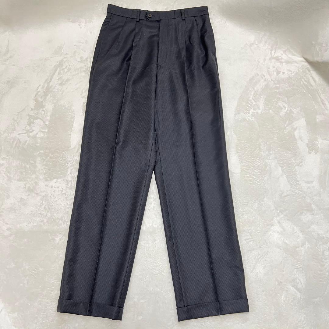 【美品】 ポールスミス　スーツセット　黒ストライプ　XL