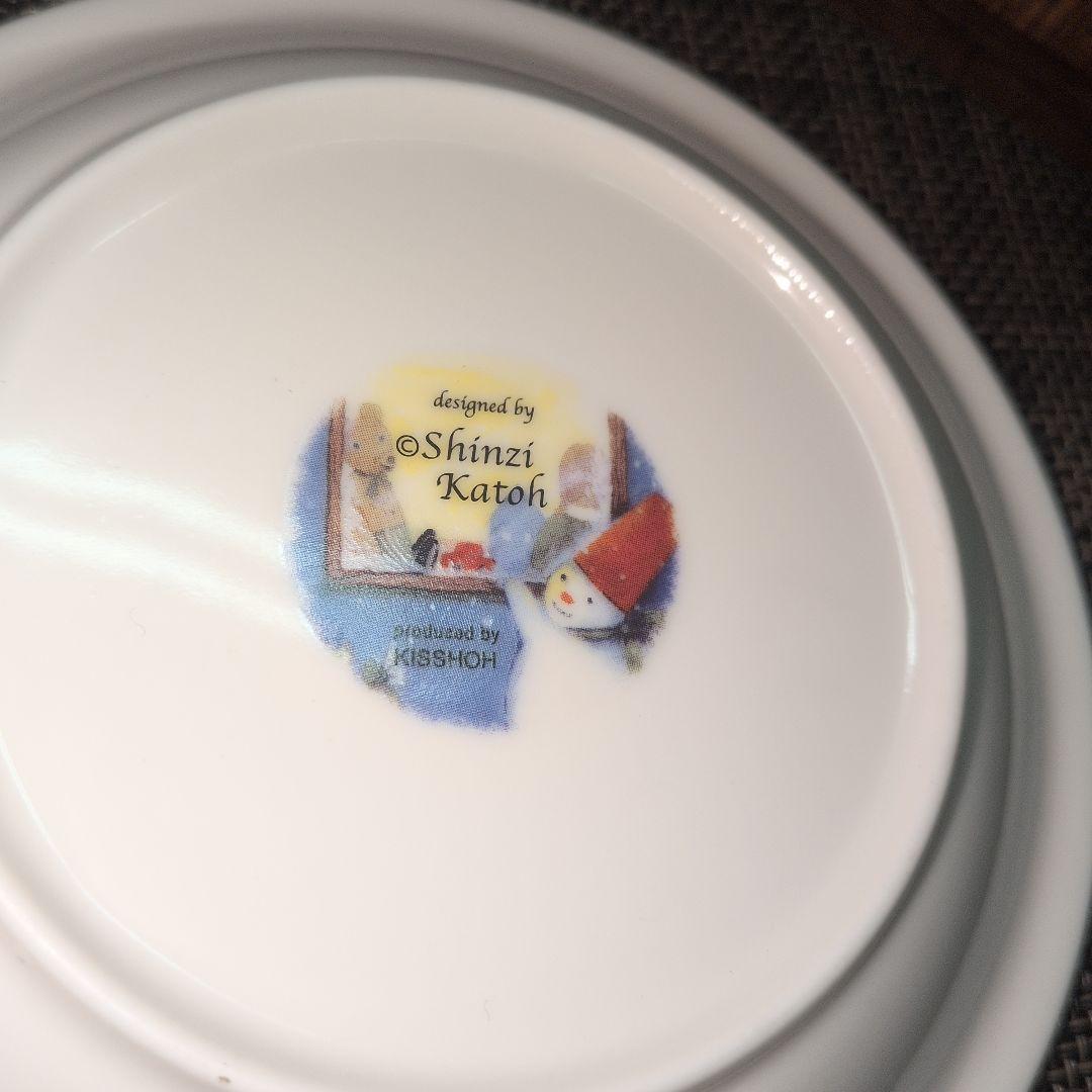 Shinzi Katoh 雪だるま 丸皿クリスマスプレート４種類7枚セット