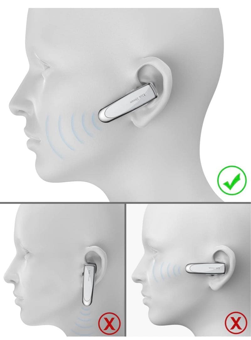ヘッドセット　Bluetooth ワイヤレス　ハンズフリー通話　ホワイト　片耳