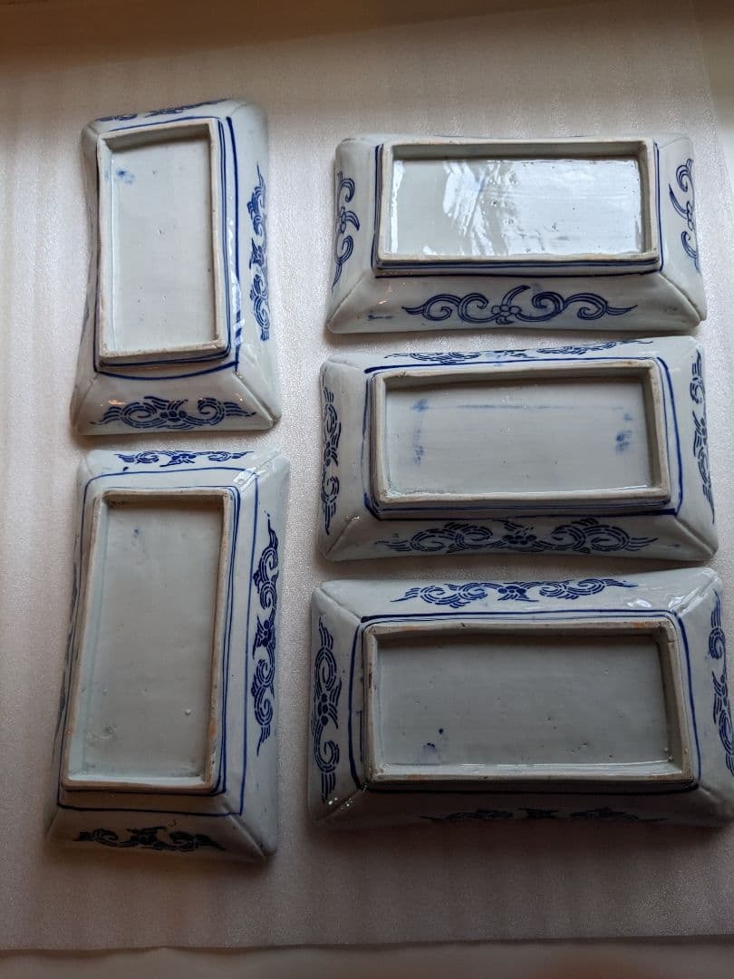 古伊万里　べろ藍　長角皿　5枚