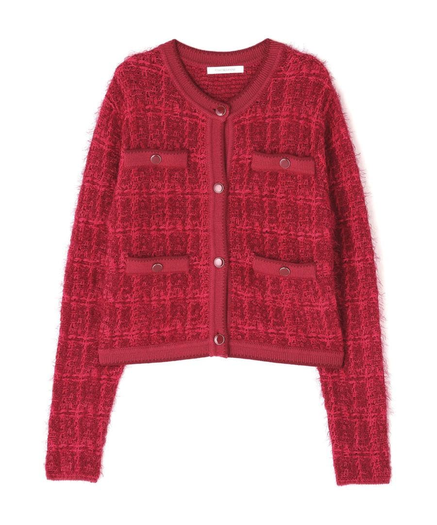 新品タグ付き　定価約4万　ピンキーアンドダイアン　ツイードカーディガン　レッド