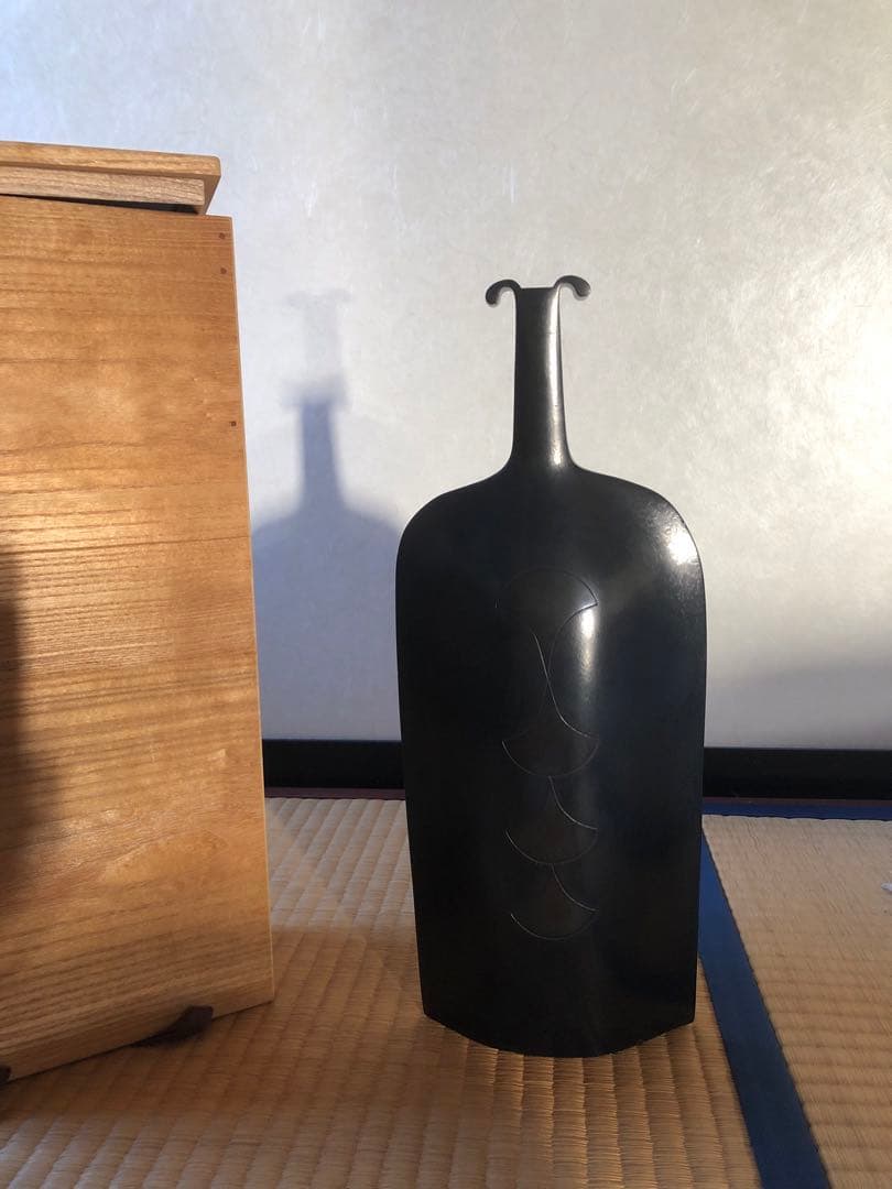 鋳銅　一輪挿し　『華』峰一作　共箱入