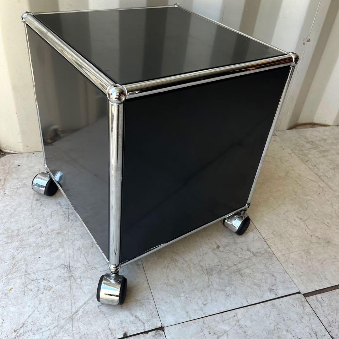 取付無料！USMハラー 1列1段 ブラックモダンワゴン 小さめキャビネット✨