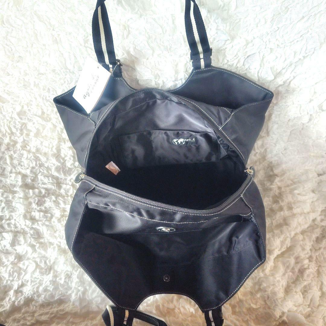 美品　アニエスベー　ハンドバッグ　大きめ　A4収納可　ナイロンバッグ