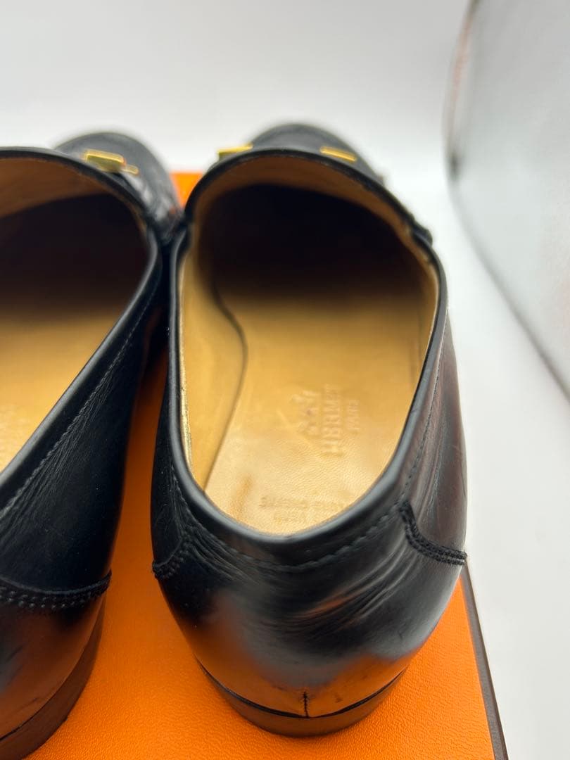 最終値下げ エルメス コンスタンス ローファー 靴 ブラック ゴールド金具