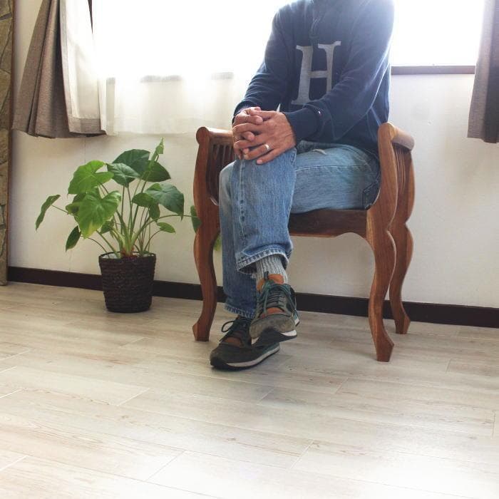 訳あり アジアン チーク家具 無垢 デザインスツール リゾートチェア 椅子 腰掛