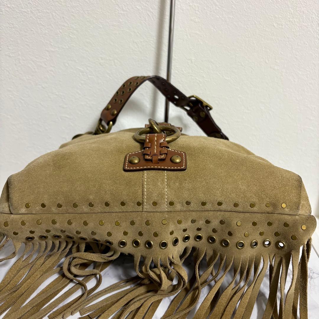 バッグ Coach Fringe Duffle Medium Hobo Bag