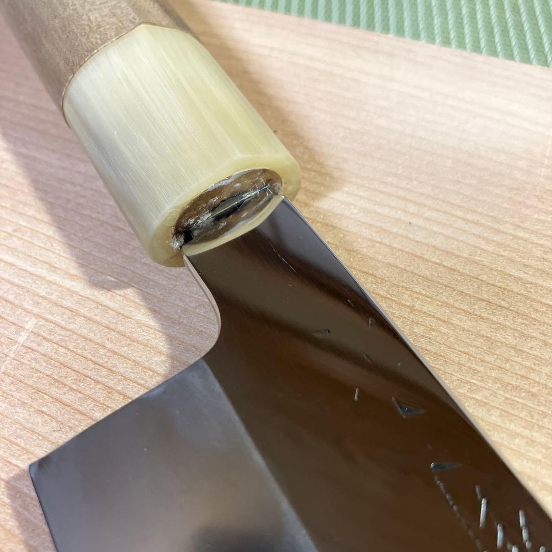 京都有次　本焼薄刃包丁　修理品　天然砥石で研ぎ済み