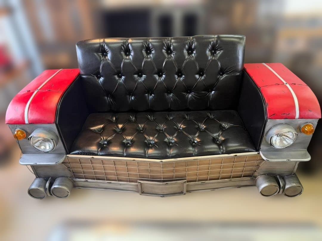 光る　ソファ　3人掛け　ヴィンテージカー　車　アメリカン　3Pソファ　イス　椅子
