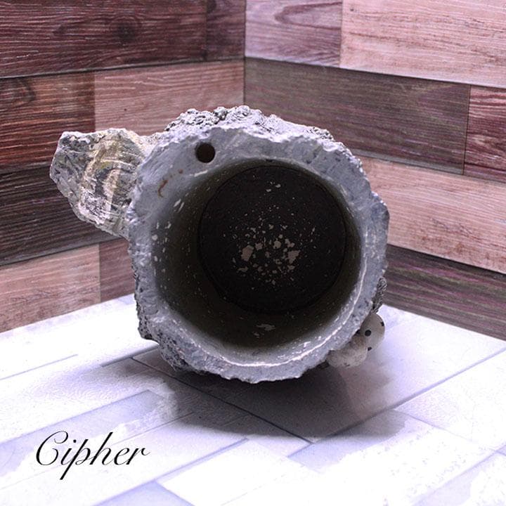 モルタル製　切株　植木鉢　植木鉢カバー　レトロ雑貨　SETO CRAFT　廃盤②