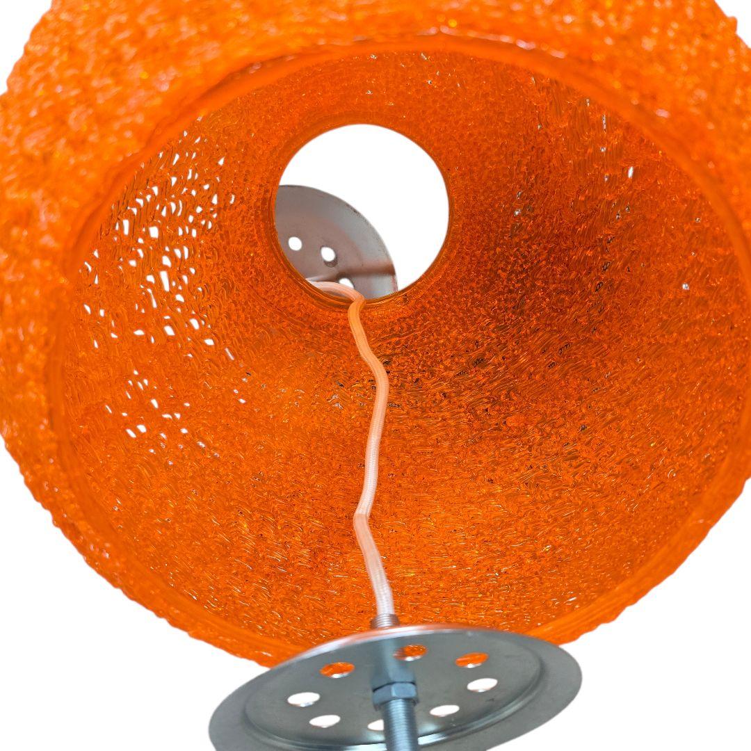 スパゲティペンダントランプ　ミッドセンチュリー 　オレンジ タキズミ照明レトロ