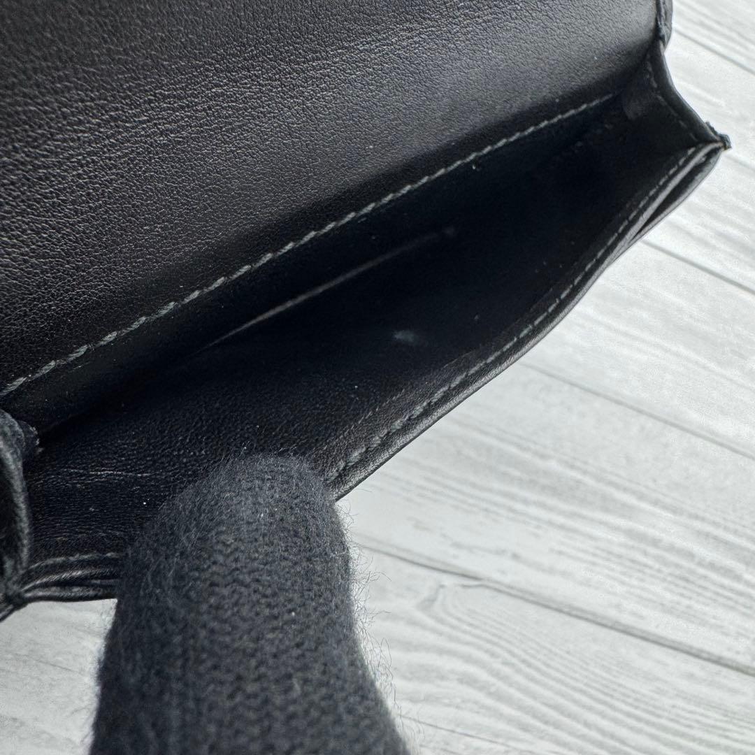 【極美品】GUCCI　名刺入れ　インターロッキング　GG柄　レザー　ブラック