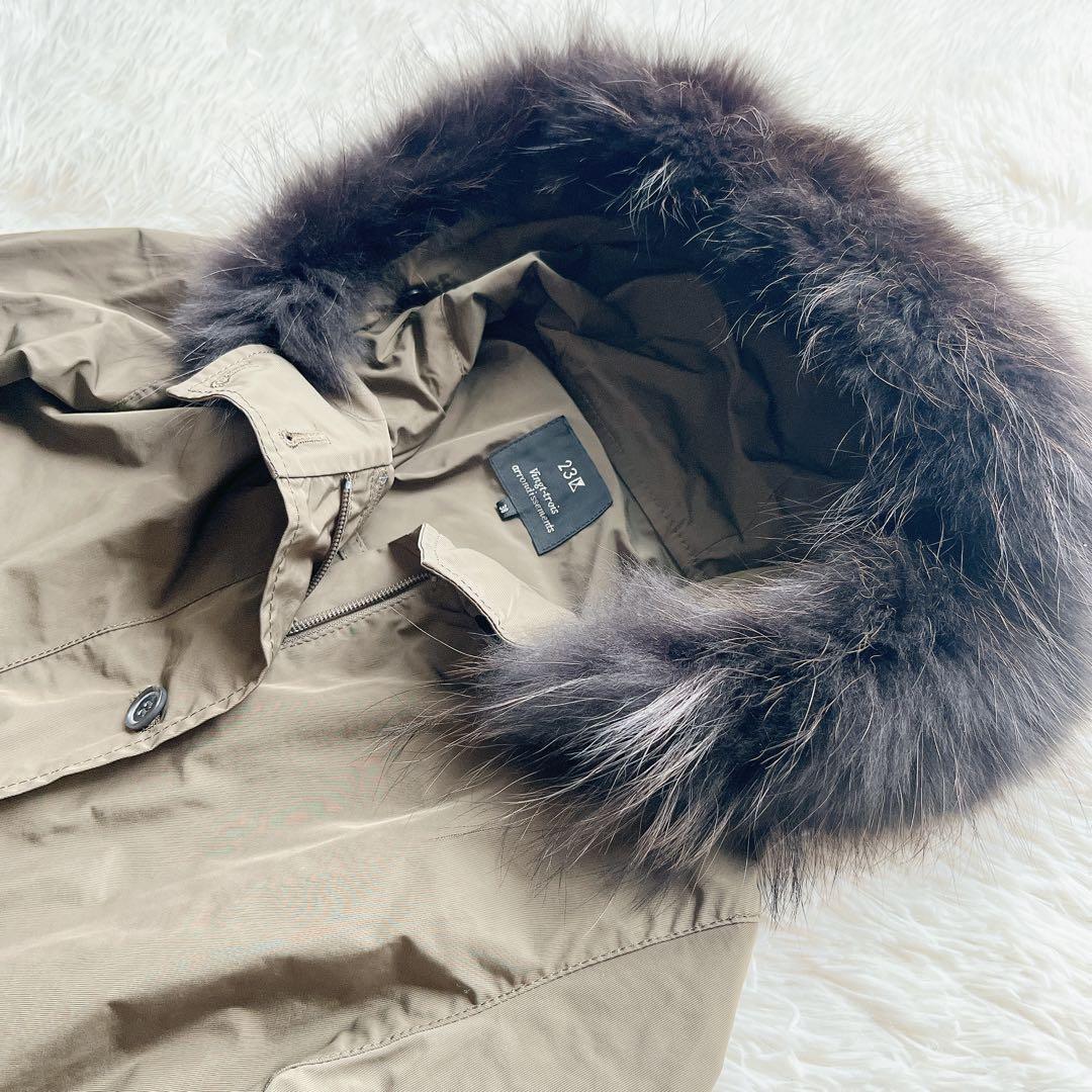 【美品 24AW】23区 マウンテンパーカー モッズコート ラクーン 38