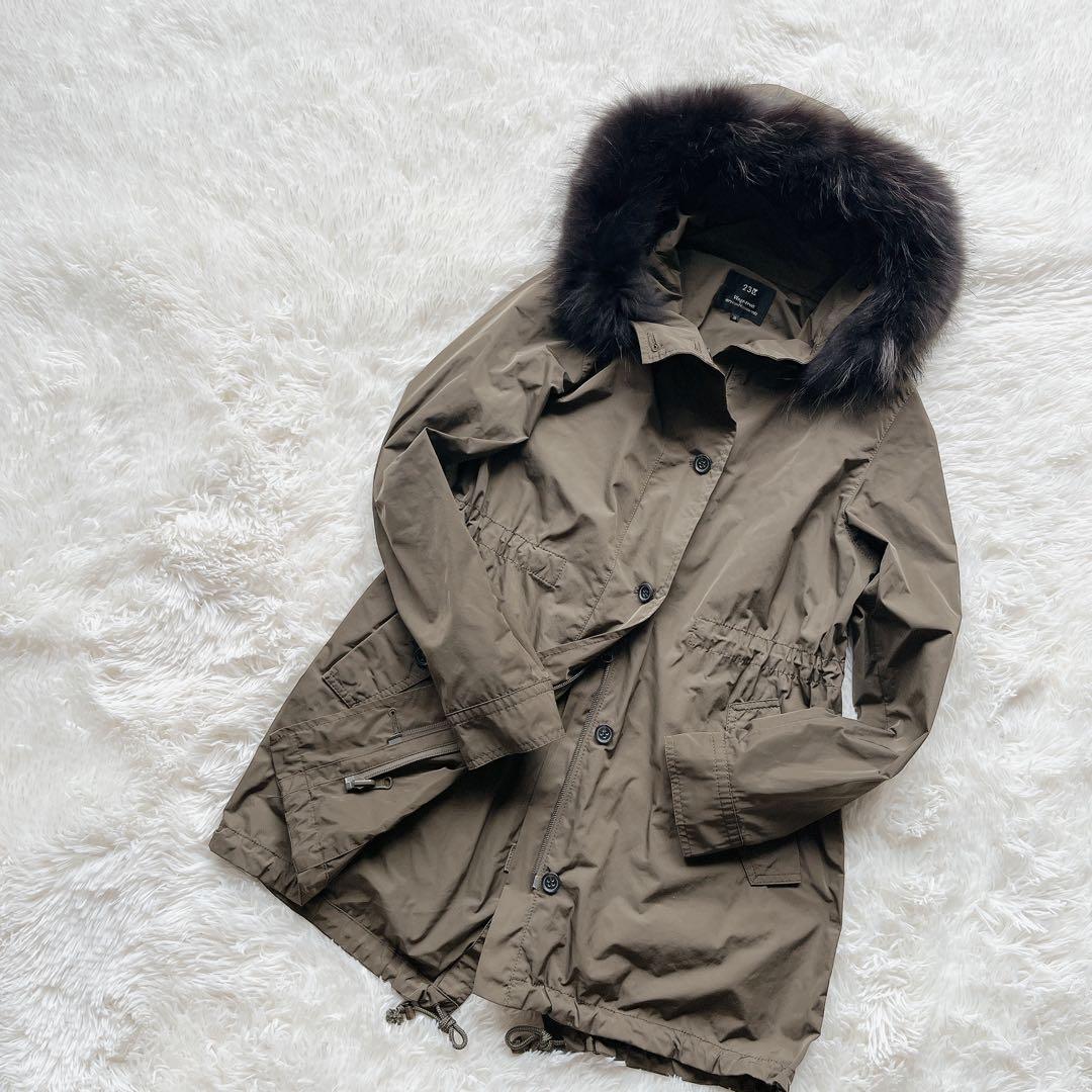 【美品 24AW】23区 マウンテンパーカー モッズコート ラクーン 38