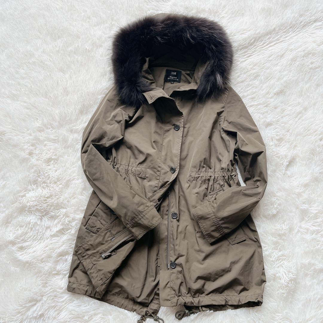 【美品 24AW】23区 マウンテンパーカー モッズコート ラクーン 38