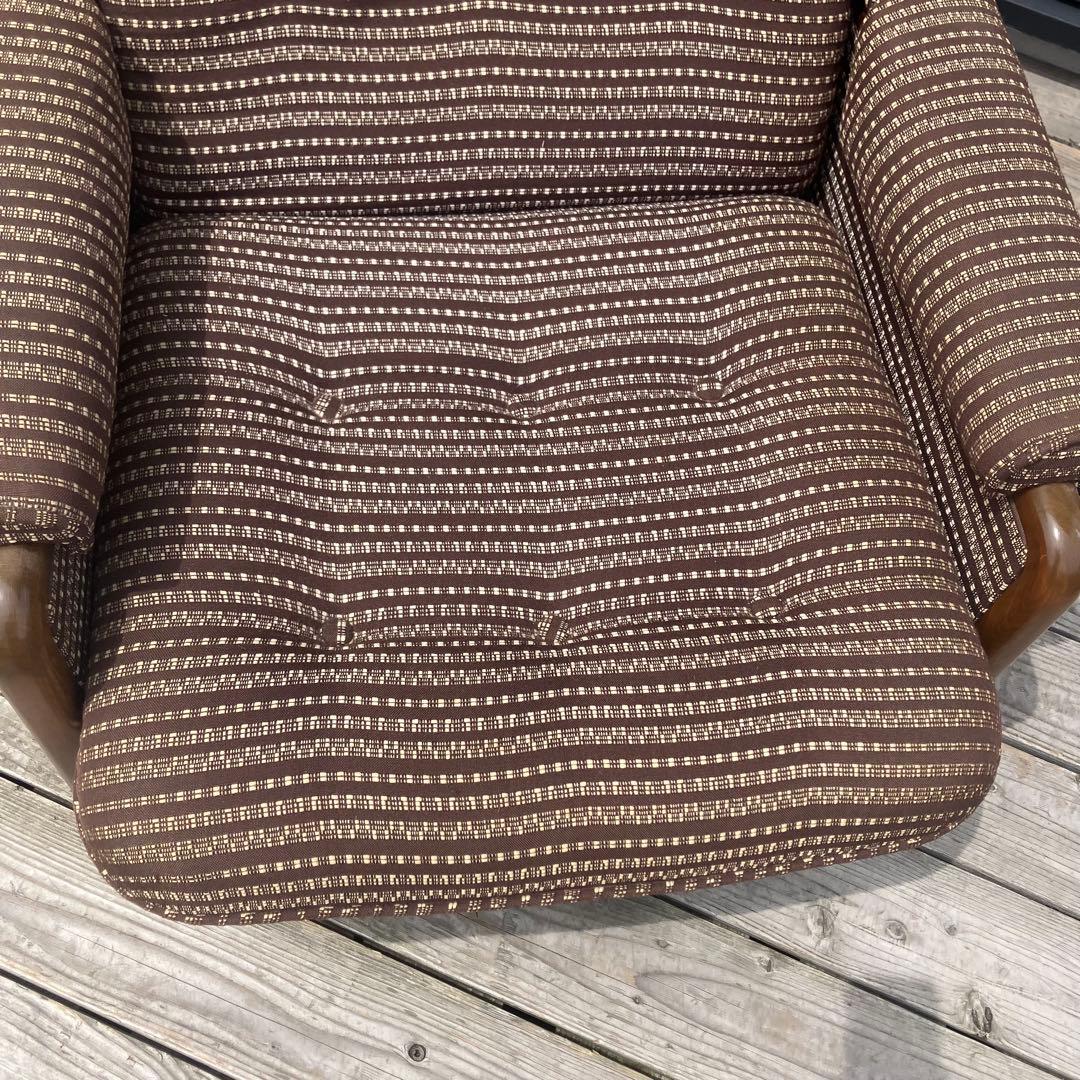 昭和レトロ カリモク リクライニングチェア 一人掛けソファー ロビーチェア 茶色