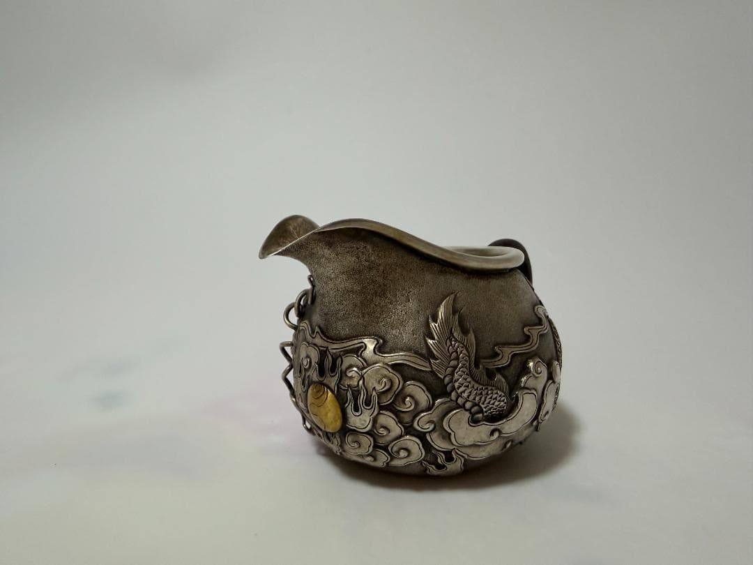 純銀製 龍文彫り 湯冷まし 煎茶道具