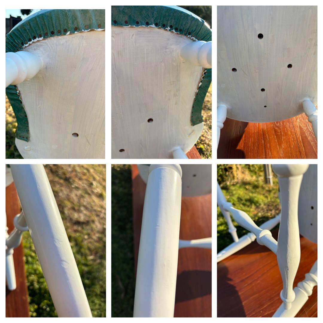 飛騨家具　WINDS太平 白いダイニングチェア② ウィンザーチェア　鋲打ち