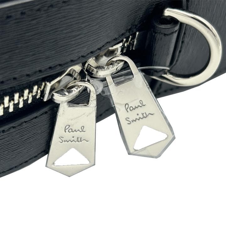 ★新品 ポールスミス ビジネスバッグ 黒 ブラック ストローグレインレザー145