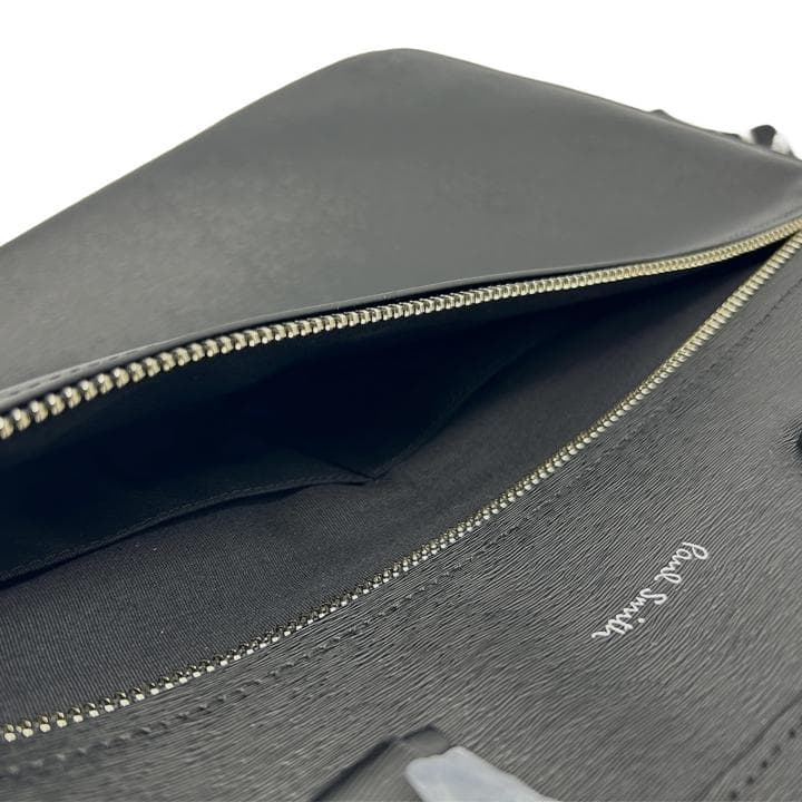 ★新品 ポールスミス ビジネスバッグ 黒 ブラック ストローグレインレザー145