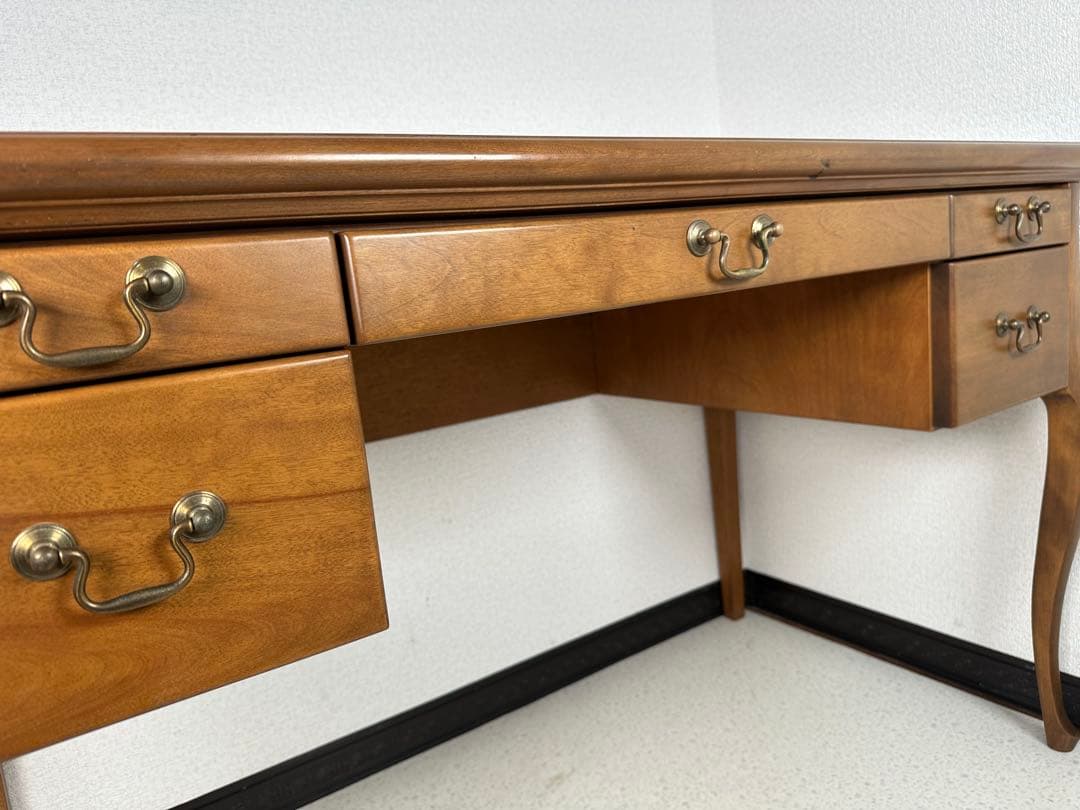 クラシック ヨーロッパ アンティーク 猫脚 事務机 学習デスク 書斎机 ※i1※