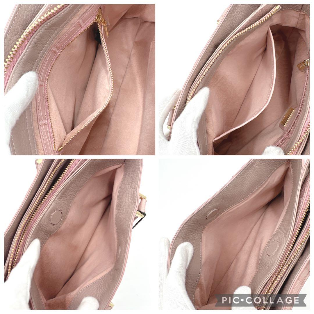 JRA認定 リアルクロコ 本革 2way ショルダーバッグ ハンドバッグ ピンク