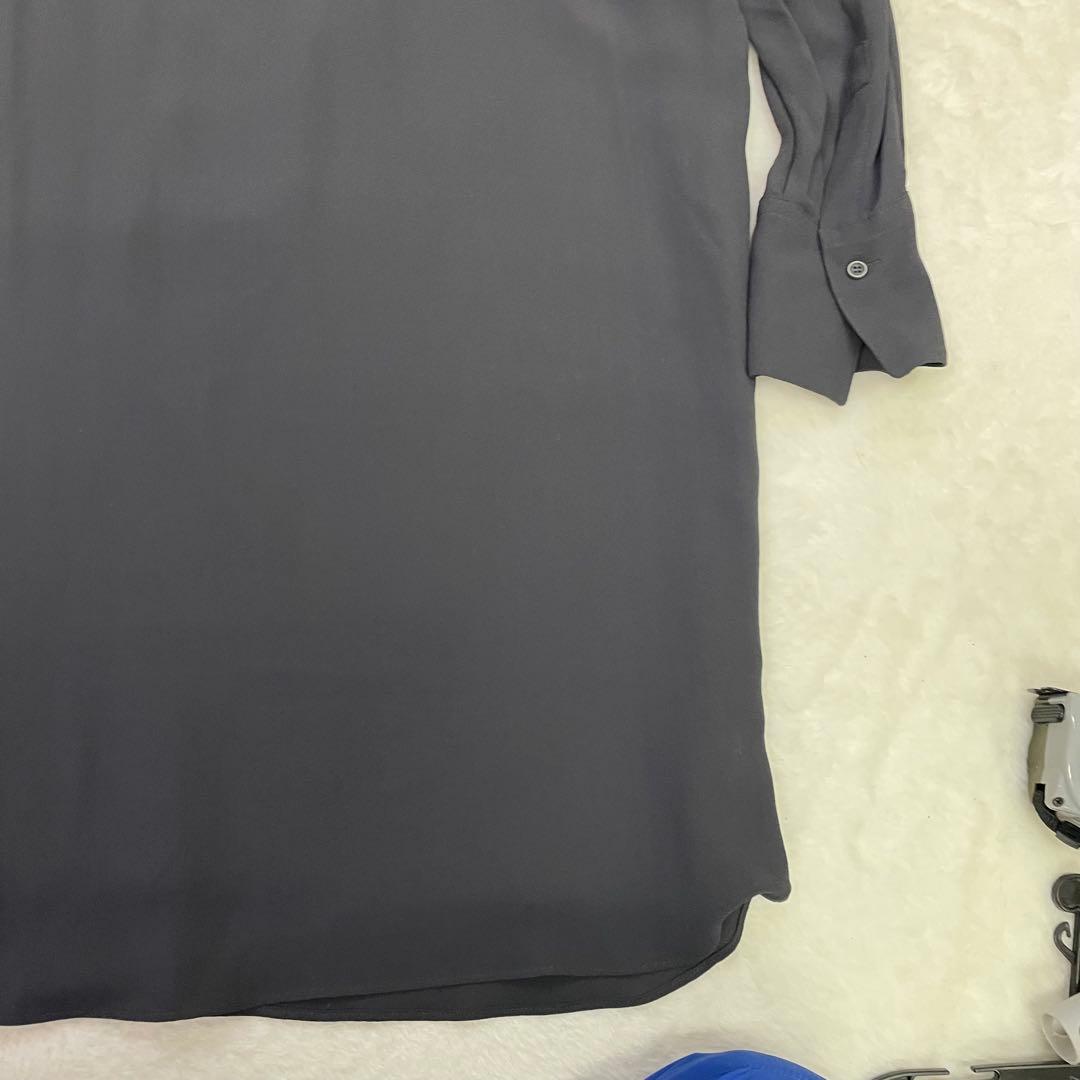 美品　BRUNELLO CUCINELLI ダークグレー 長袖ワンピース　シルク
