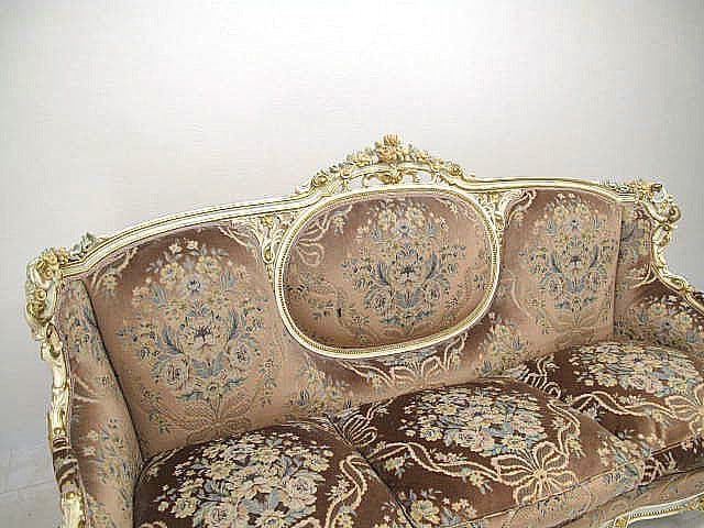 マリオ・コルチャゴ（フラテリ・オリッジ） 3人掛けソファ ロココ様式 金華山張地